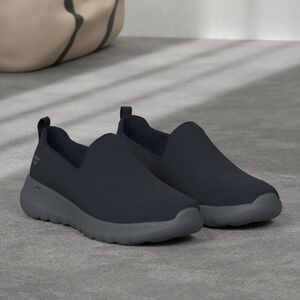 👟 MEN'S SIZE 9.5W NAVY & GREY SKECHERS GO WALK MAX SLIP ON SHOE - EUC👟